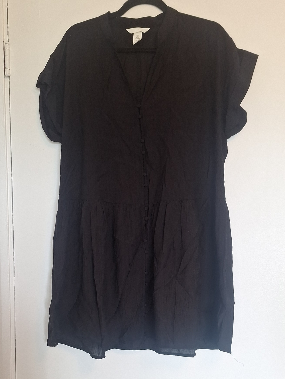 Black Button-Front Women’s Tunic Dress